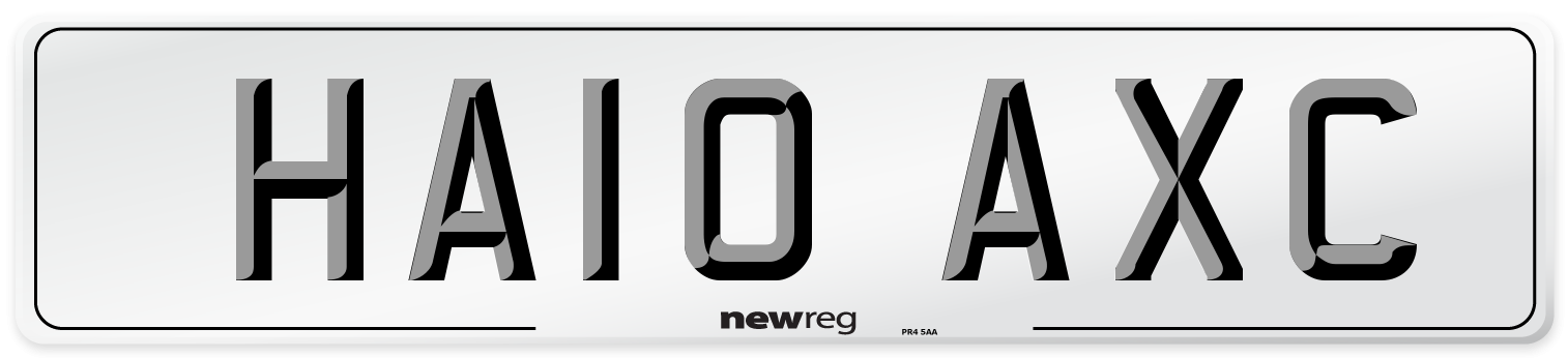 HA10 AXC Number Plate from New Reg